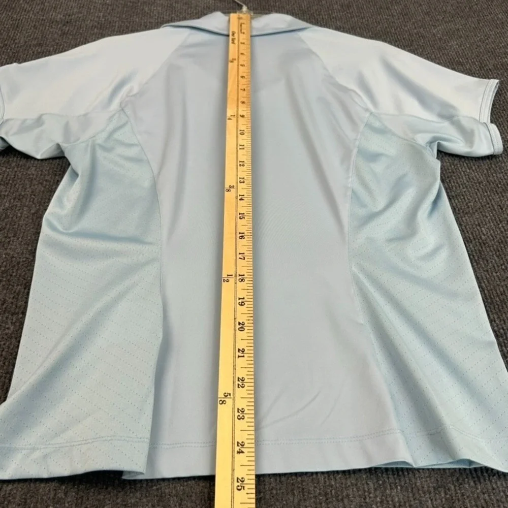 NIKE Golf Dri-Fit Women's Shirt Medium Short Sleeve Polo Ice Blue Preppy Sporty - Picture 10 of 12